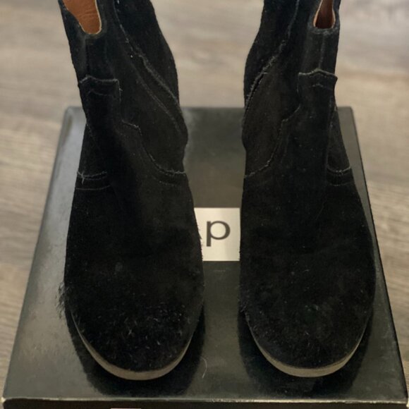 Lucky Brand Western Style Suede Leather Bootie Black/ Size 7.5 - Picture 4 of 6